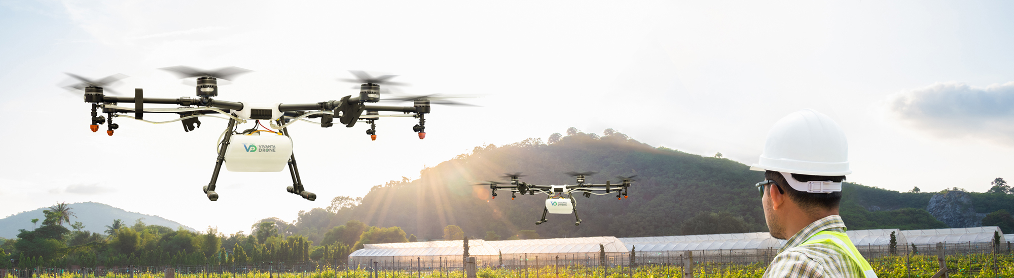 Drone over field